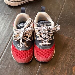 New Balance Kids Red and Navy Lace-Up Sneakers